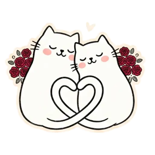 cat, cat lover, romantic, love, cute, WhatsApp stickers, stickers (1)